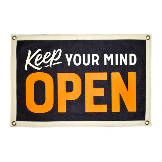 Keep Your Mind Open Camp Flag